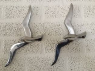 Möwensilhouettenpaar - als Vogelsilhouette, Aluminium